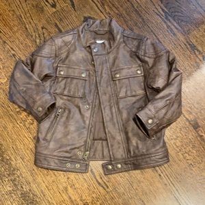 Boys brown faux leather jacket. Great condition
